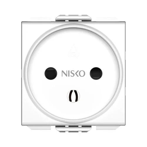 שקע כח ישראלי 2 מודול לבן ניסקו סוויץ' - אור שי סיטונאות חשמל בע״מ