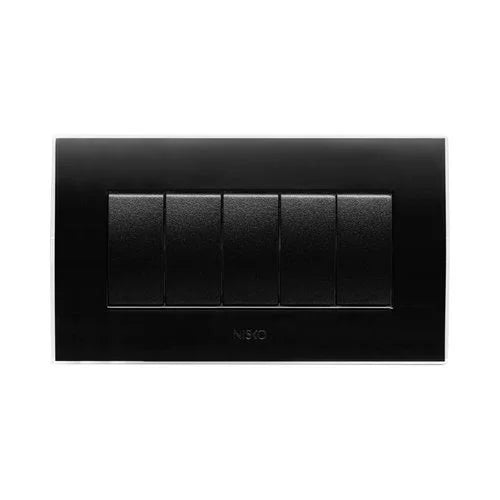 מסגרת ניסקו סוויץ EDGE שחורה 6 מודול - אור שי סיטונאות חשמל בע״מ