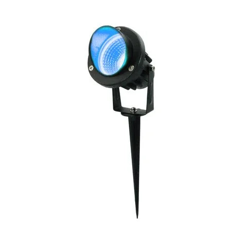 דוקרן לד לגינה שחור 6W 12V כבל 1.5 מטר אור כחול - אור שי סיטונאות חשמל בע״מ