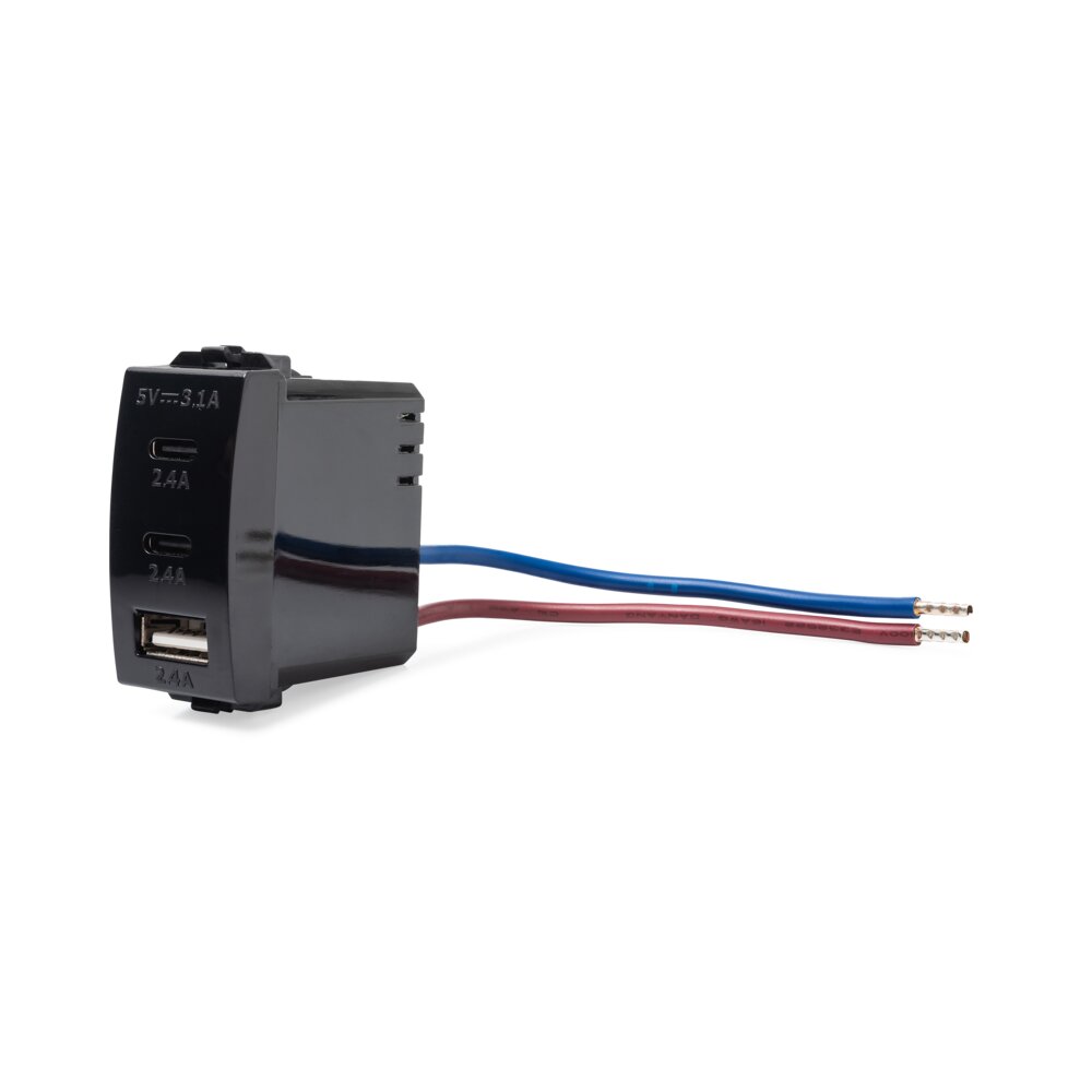 מטען USB 3.1A שחור 1M