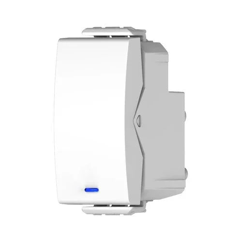 לחצן מואר לד כחול 1 מודול לבן ניסקו סוויץ' - אור שי סיטונאות חשמל בע״מ