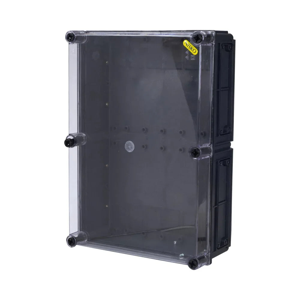 קופסת CI46 עם בסיס שחור, מכסה שקוף 500X350X150 - אור שי סיטונאות חשמל בע״מ