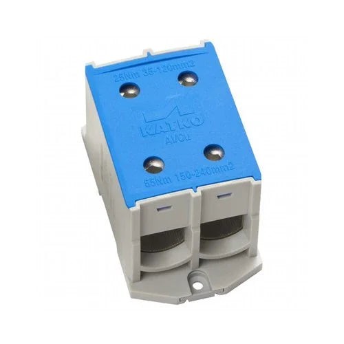 מהדק כפול לפס דין KL 2x240N כחול - אור שי סיטונאות חשמל בע״מ