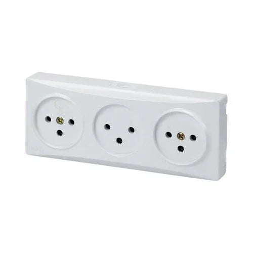 קופסת 3 שקעים על הטיח קומפקטית N-NB3 - אור שי סיטונאות חשמל בע״מ