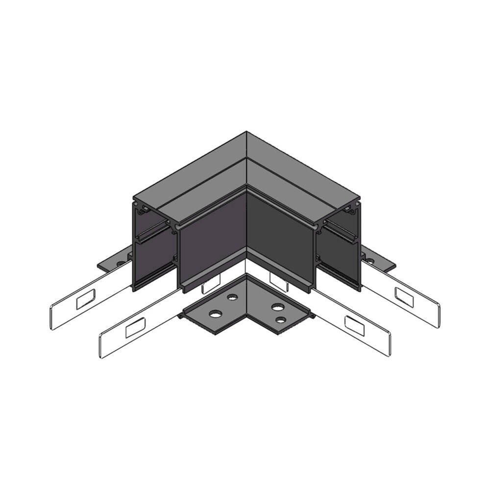 מחבר L שחור לפס צבירה מגנטי שקוע טרימלס חיצוני TIKTOK