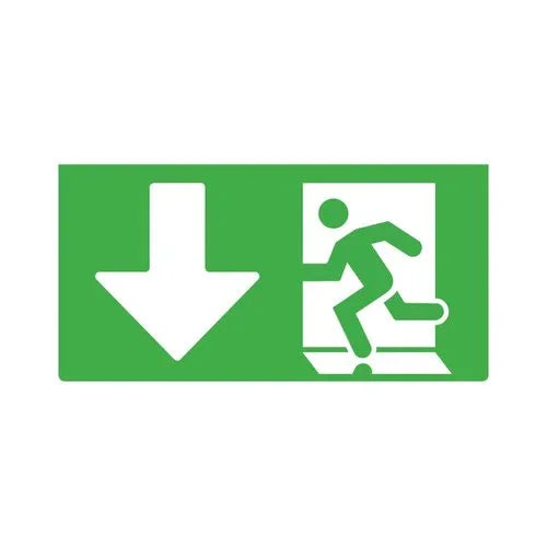 שילוט חירום לבן ירוק - חץ ישר למטה TULIP DAL2 3W - אור שי סיטונאות חשמל בע״מ