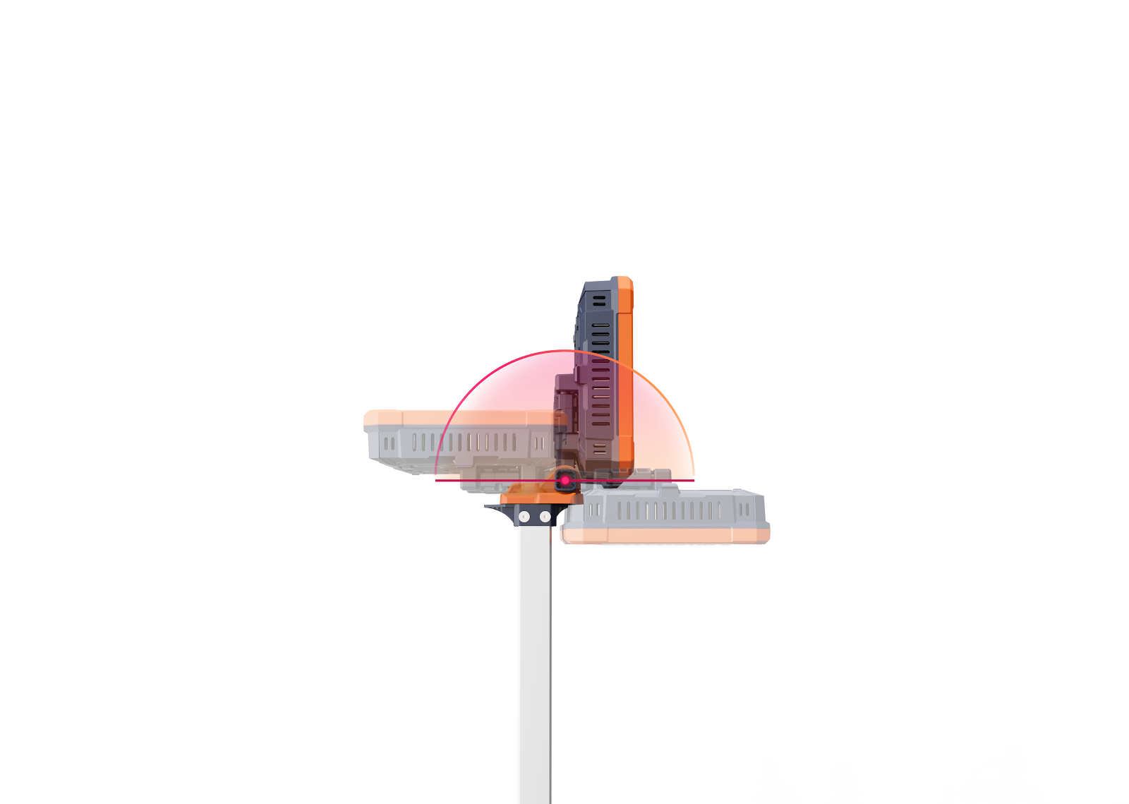 מגדל תאורה נייד TL-400 - תאורה מקצועית עם תא אחסון ל-3 סוללות