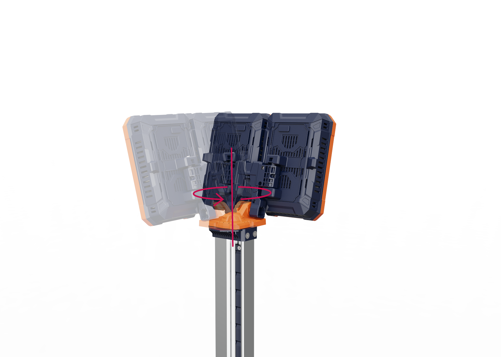 מגדל תאורה נייד TL-400 - תאורה מקצועית עם תא אחסון ל-3 סוללות