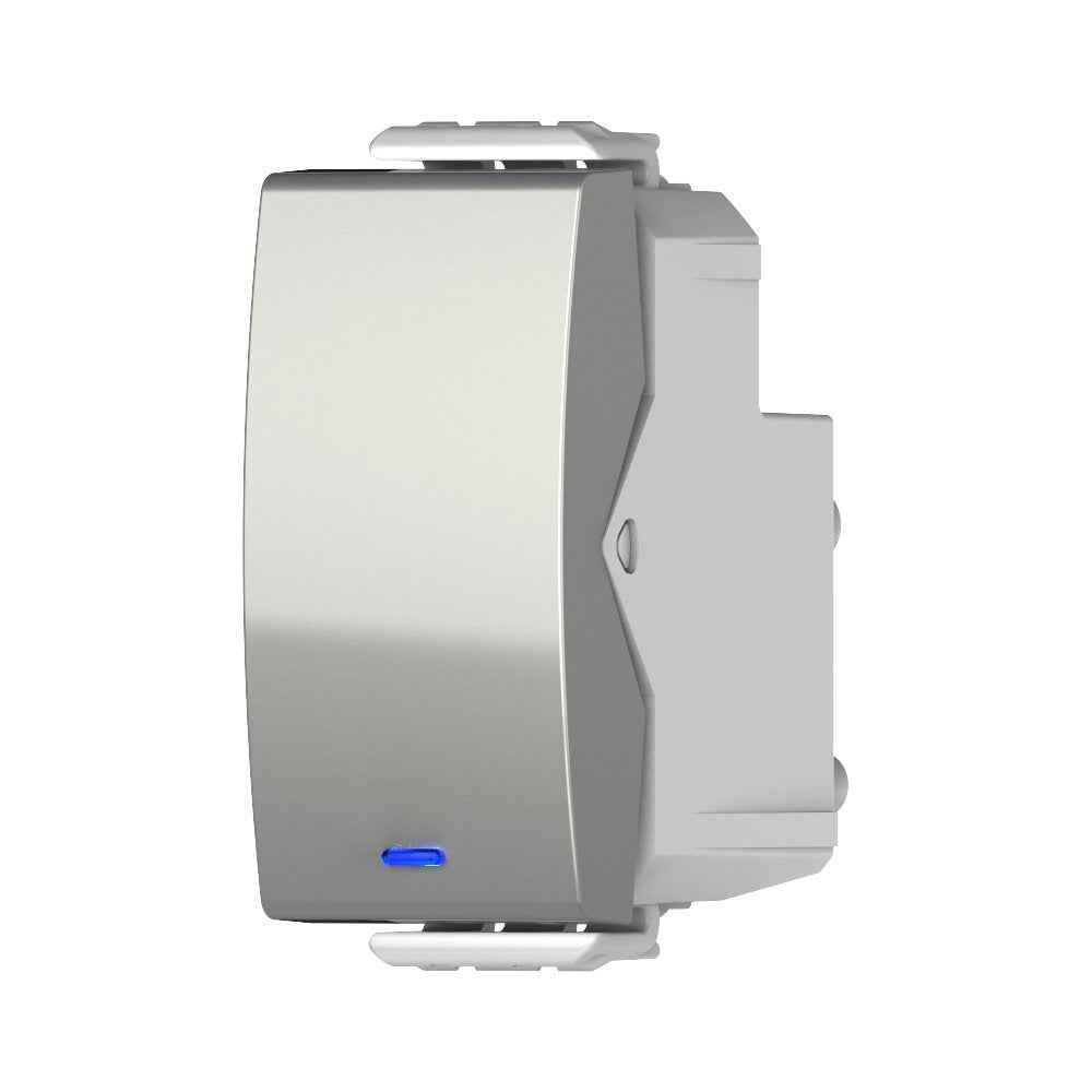 לחצן מואר LED כחול טיטניום 1M – NISKO SWITCH
