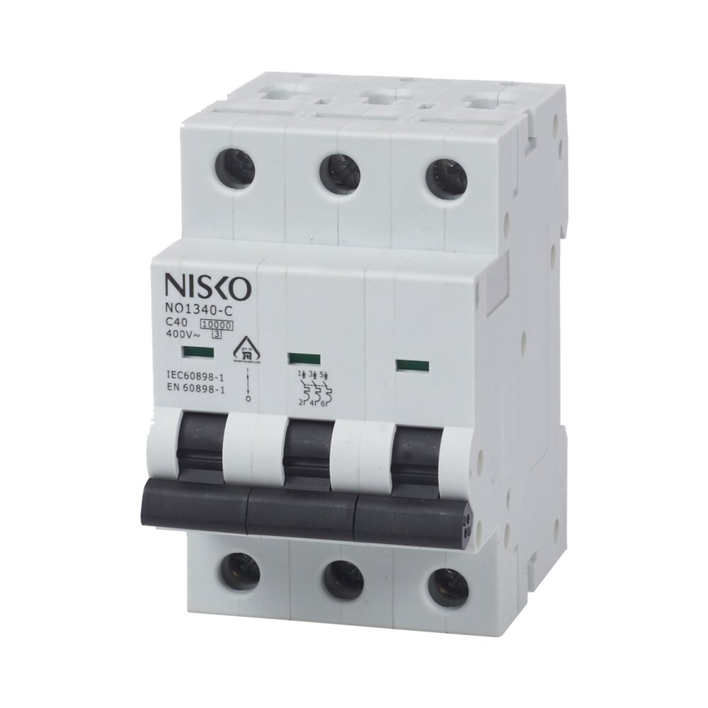 מפסק אוטומטי זעיר תעשייתי 10KA תלת-פאזי NO 3P 50A NISKO MATIC - אור שי סיטונאות חשמל בע״מ