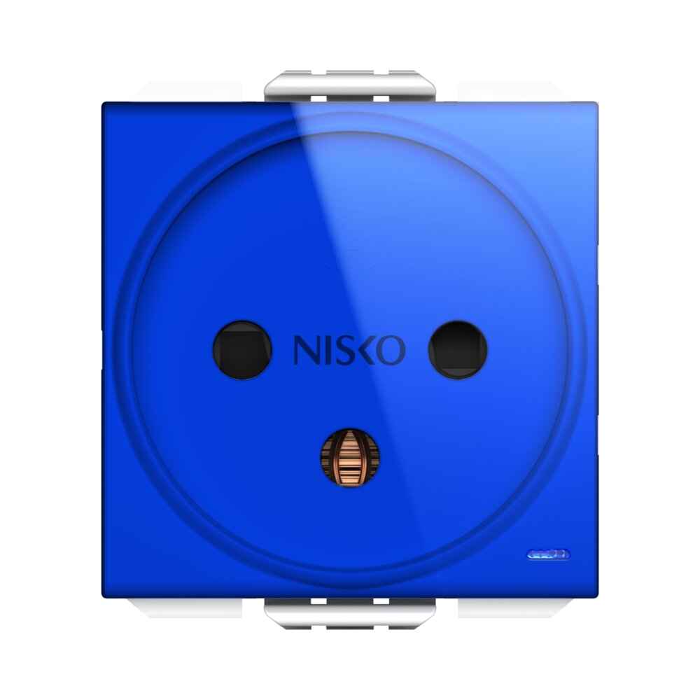 שקע ישראלי מואר LED כחול, כחול 2M ניסקו סוויץ' – NISKO SWITCH