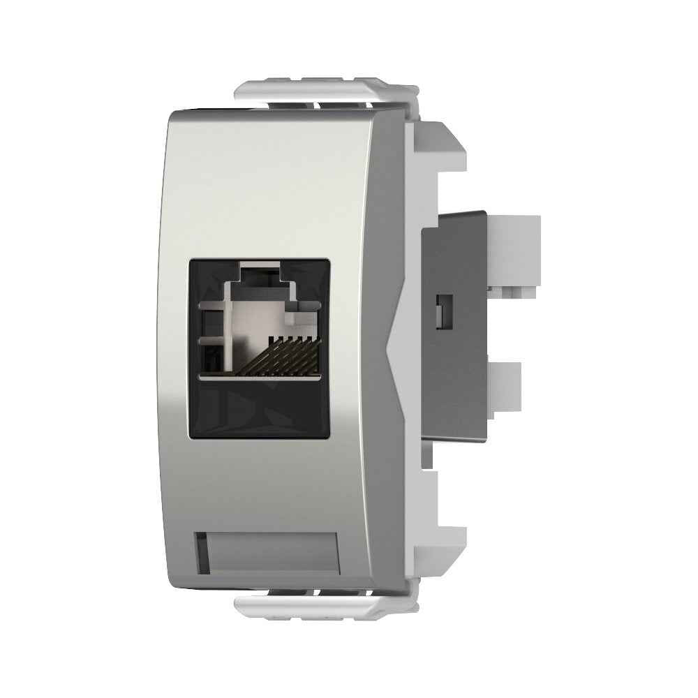 שקע מחשב לא מסוכך RJ45 CAT6A UTP, טיטניום 1M ניסקו סוויץ' – NISKO SWITCH