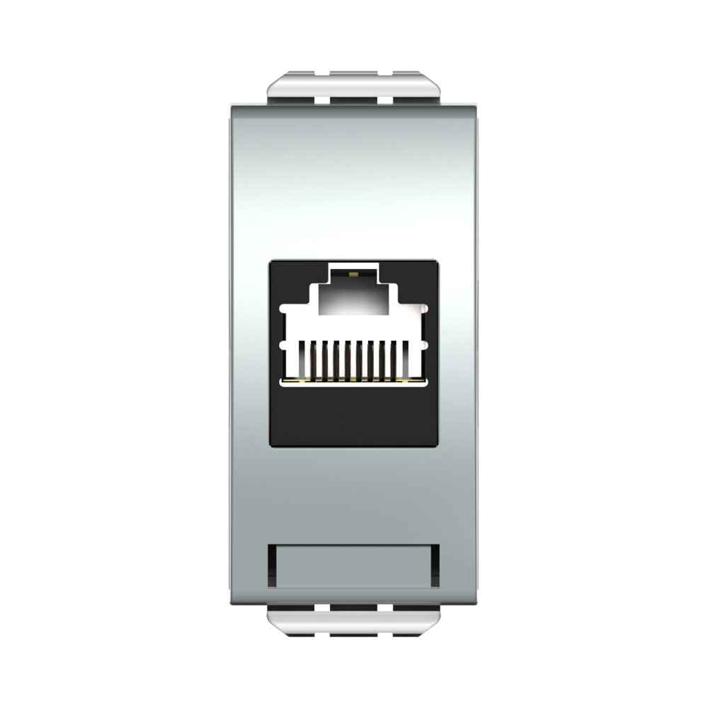 שקע מחשב לא מסוכך RJ45 CAT6A UTP, טיטניום 1M ניסקו סוויץ' – NISKO SWITCH