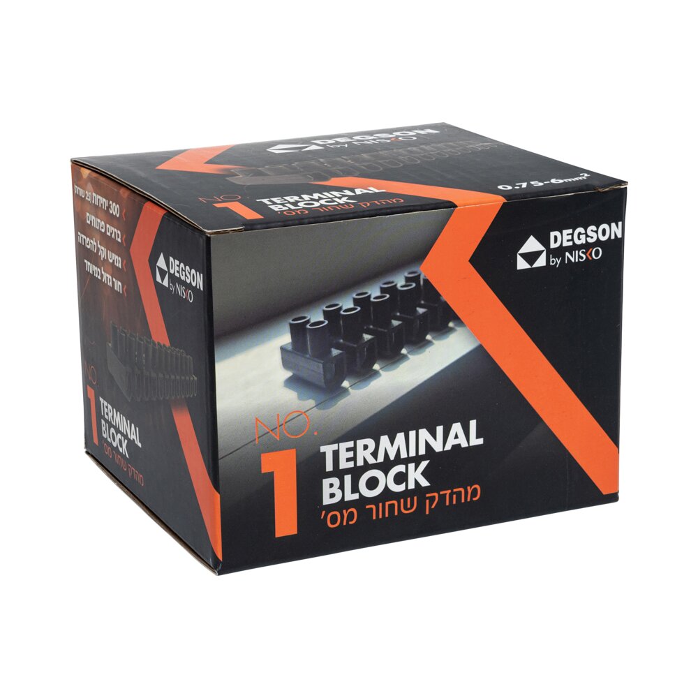 מהדק U שחור מידה 1 DG10-6MM²