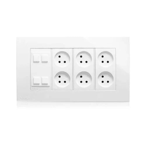 עמדת HOME & OFFICE תחת הטיח 8 מודול, 6 שקעים ומתאם קיסטון - אור שי סיטונאות חשמל בע״מ