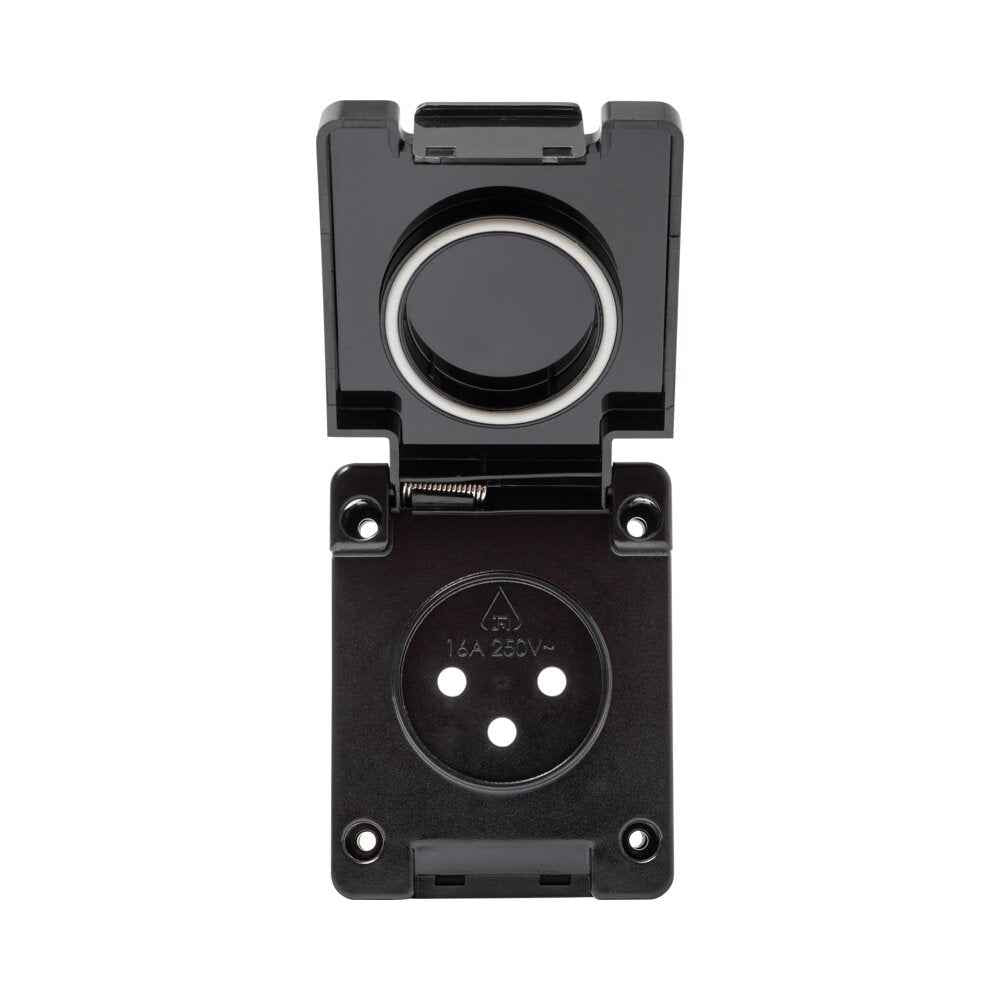 שקע ישראלי שחור IP65 ללוח/פאנל - דגם RME – NISKO