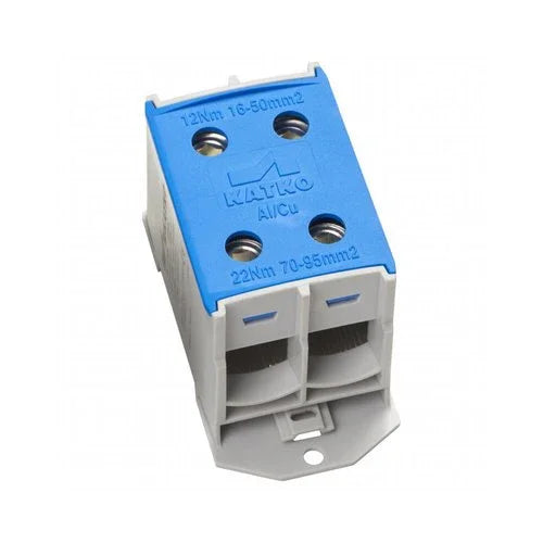 מהדק כפול לפס דין KL 2x95 כחול - אור שי סיטונאות חשמל בע״מ