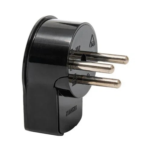 תקע ישראלי תלת פיני זוויתי שחור לתיול חוזר - אור שי סיטונאות חשמל בע״מ