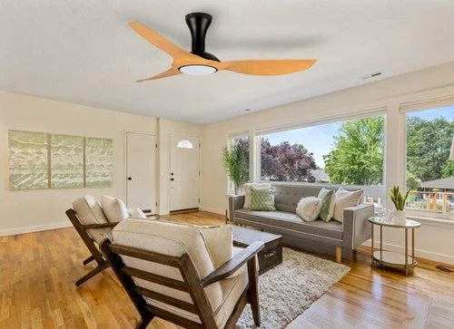 מאוורר תקרה עץ בהיר עם תאורת לד "52 PARIS - אור שי סיטונאות חשמל בע״מ