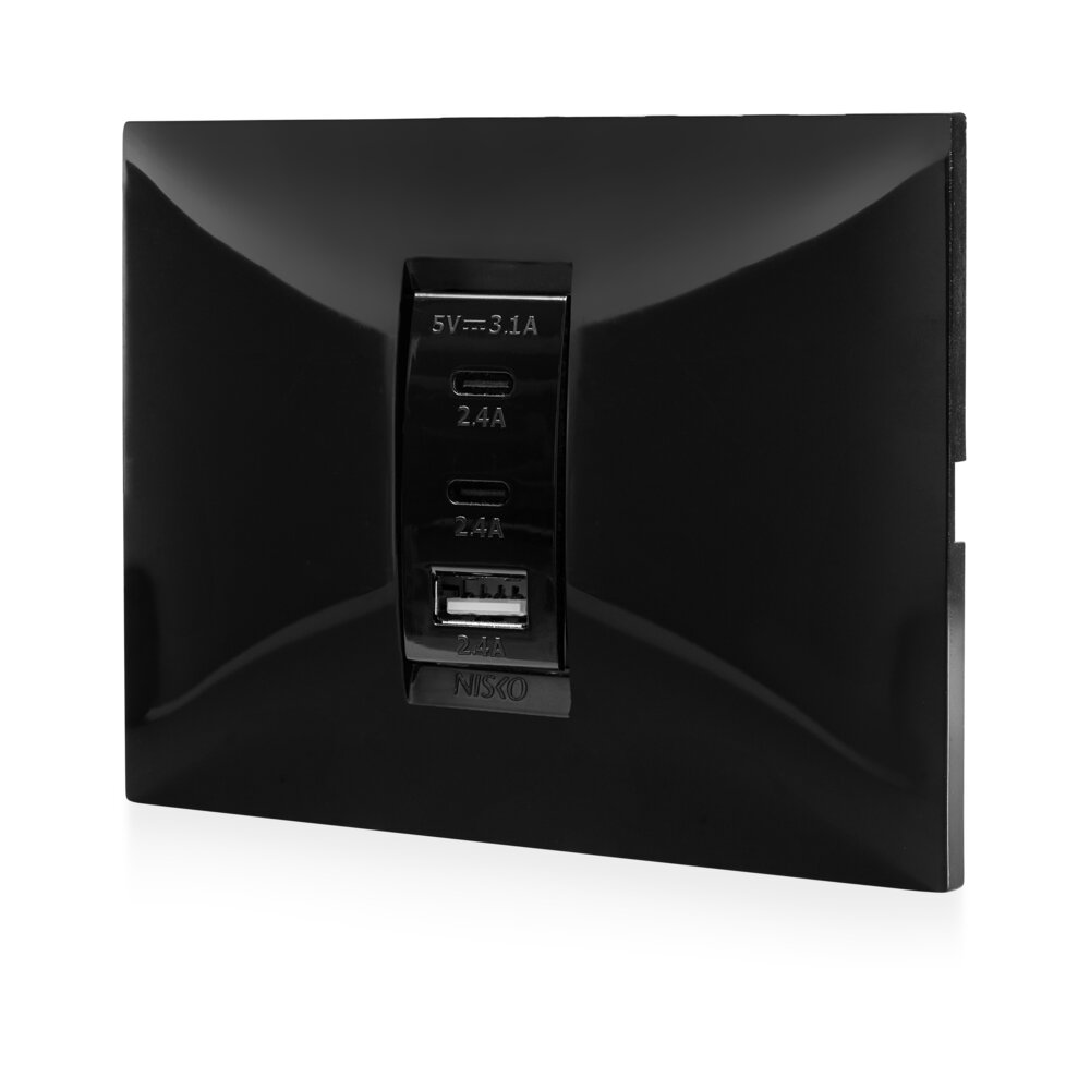מטען USB 3.1A שחור 1M