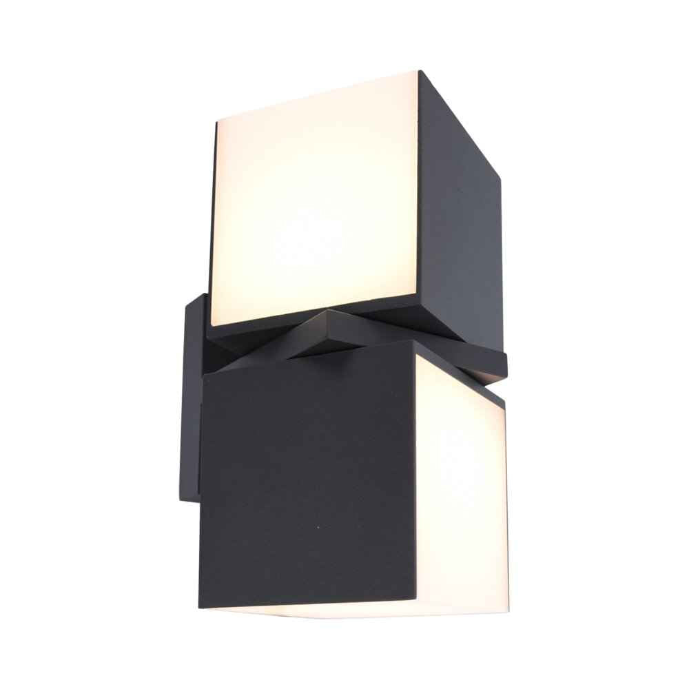 צמוד קיר אפור כהה CUBA-2 LUTEC 19W IP54 אור חם – NISKO