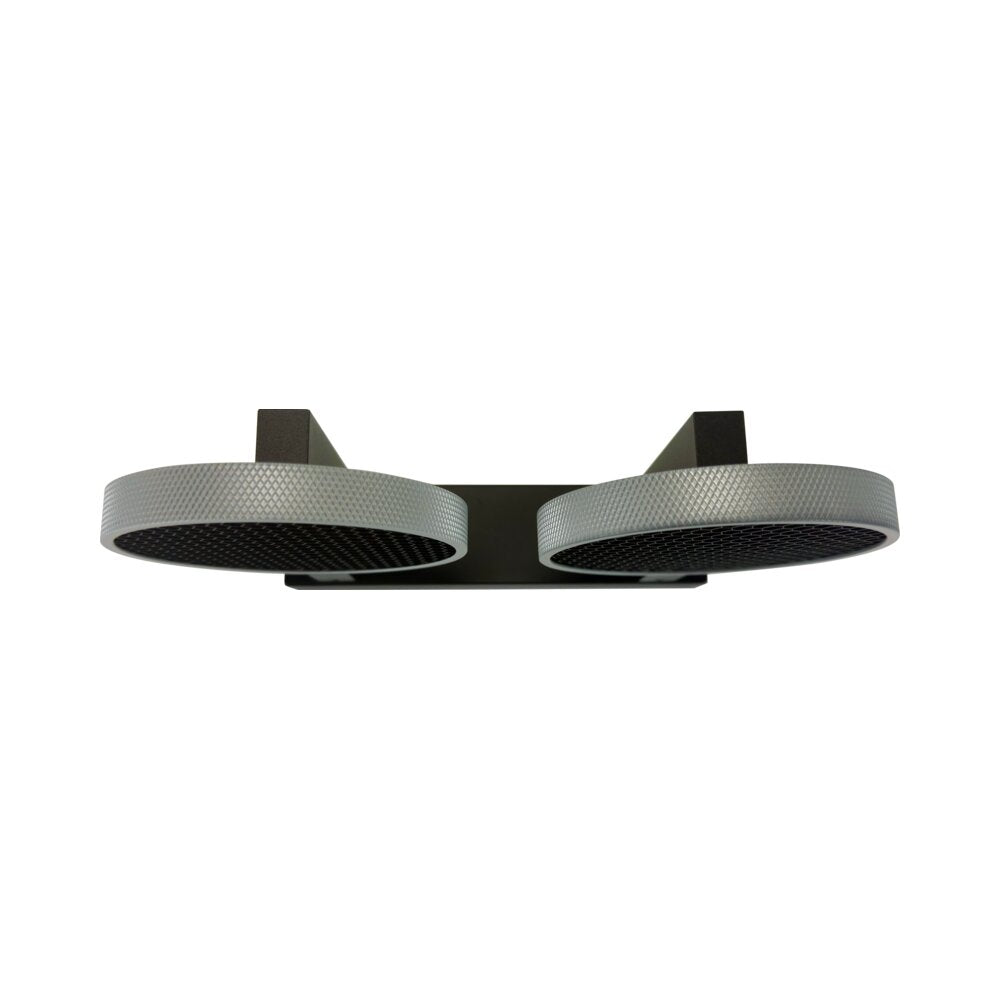 מנורת קיר גוף שחור עם כסף SPIKO WALL2 12W אור חם