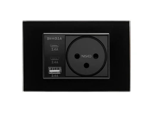 מסגרת זכוכית מרחפת שחור מט NISKO SMART SLIM 3M - אור שי סיטונאות חשמל בע״מ