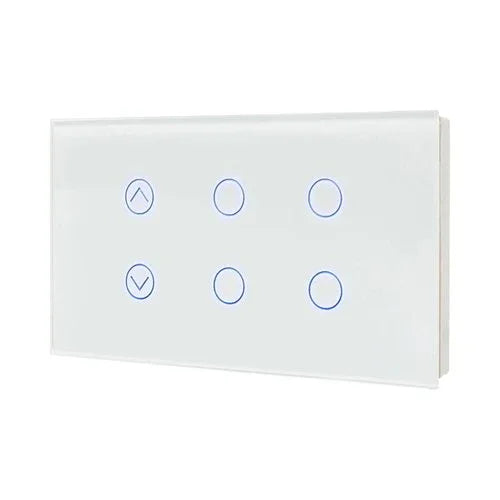 מתג טאץ' חכם משולב צלון + 4 תאורות זכוכית לבנה 4 מודול ZIGBEE - אור שי סיטונאות חשמל בע״מ