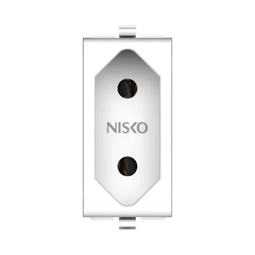 שקע דו פיני 1 מודול לבן ניסקו סוויץ' - אור שי סיטונאות חשמל בע״מ