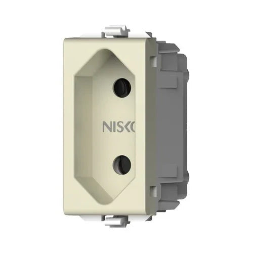 שקע דו פיני 1 מודול קרם ניסקו סוויץ' - אור שי סיטונאות חשמל בע״מ