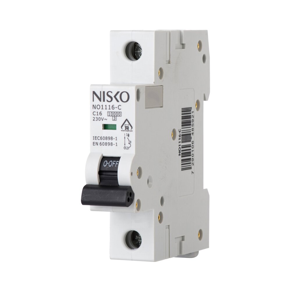 מפסק אוטומטי זעיר תעשייתי 10KA חד-פאזי NO 1P 25A NISKO MATIC - אור שי סיטונאות חשמל בע״מ
