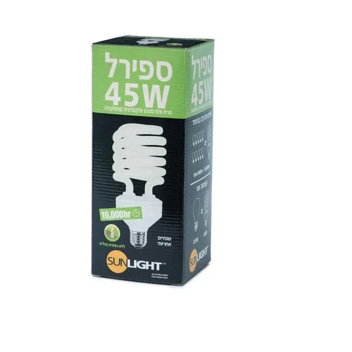 נורת מיני ספירל 45W E27 אור חם - אור שי סיטונאות חשמל בע״מ