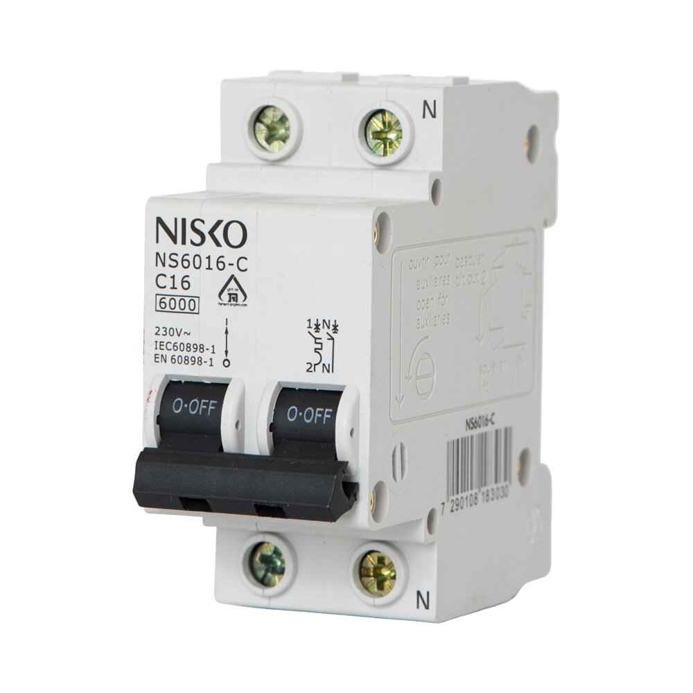 מפסק אוטומטי זעיר ביתי 6KA אופיין NS6025-C 1P+N 25A-C – NISKO MATIC