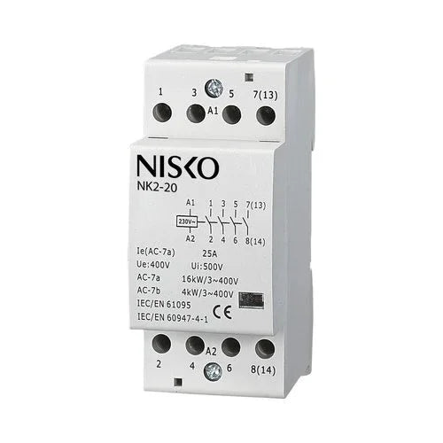 מגען מודולרי NK2-20 230VAC - אור שי סיטונאות חשמל בע״מ