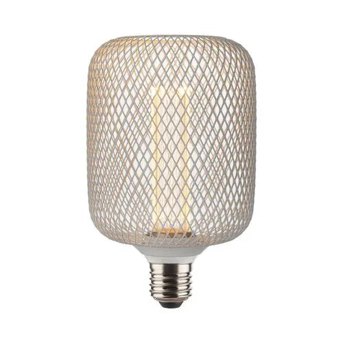 נורה מעוצבת גימור לבן TIFFANY ROLL E27 4W תאורת אווירה חמה - אור שי סיטונאות חשמל בע״מ