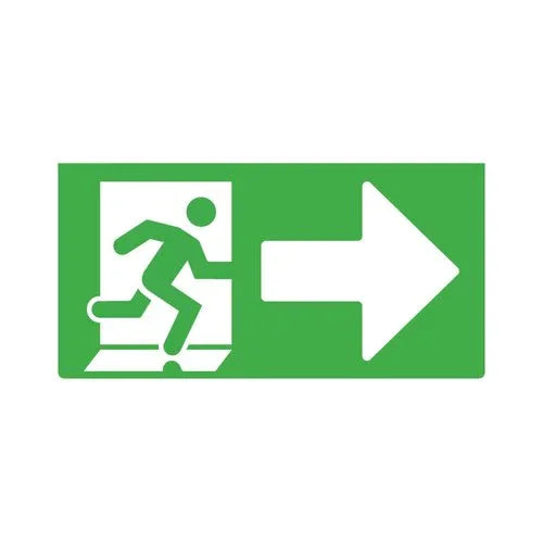 שילוט חירום לבן ירוק - חץ ישר ימינה TULIP DAL2 3W - אור שי סיטונאות חשמל בע״מ