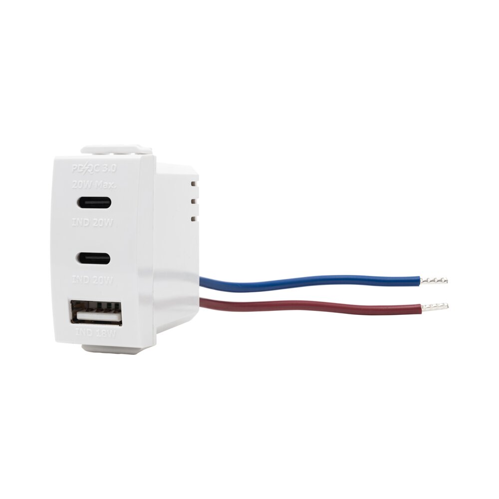 מטען USB 3 יציאות לבן 1M