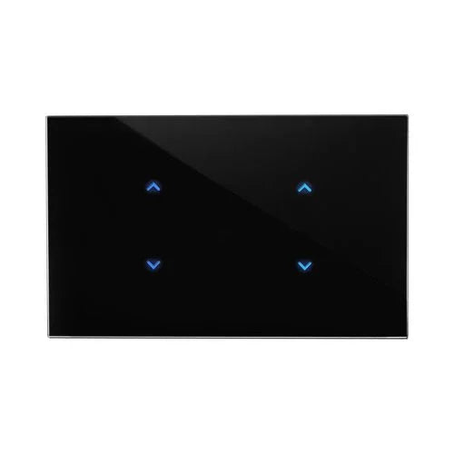 מתג טאץ' חכם ל-2 צלונים זכוכית שחורה 3 מודול ZIGBEE - אור שי סיטונאות חשמל בע״מ