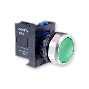 ראש לחצן מואר לד 24V AC/DC בגוון צבע ירוק Chint - אור שי סיטונאות חשמל בע״מ