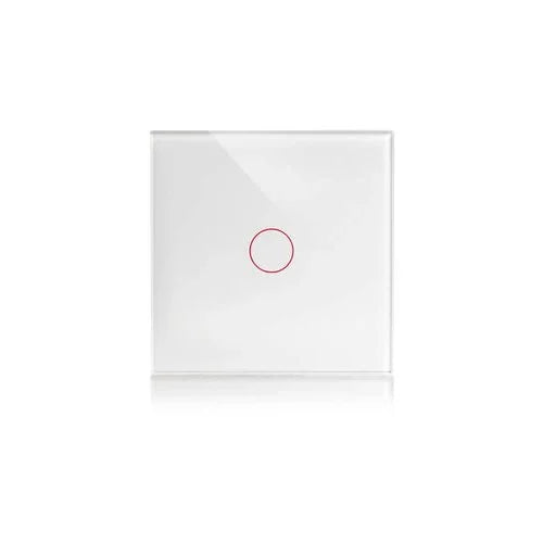 מתג טאץ' חכם לתאורה לחצן אחד זכוכית לבנה WIFI 60mm - אור שי סיטונאות חשמל בע״מ