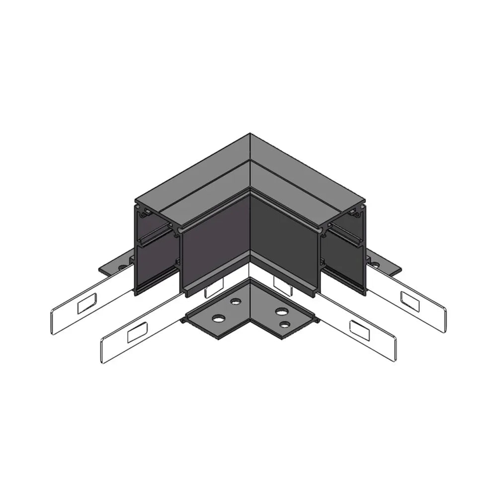 מחבר L שחור לפס צבירה מגנטי שקוע טרימלס TIKTOK - אור שי סיטונאות חשמל בע״מ