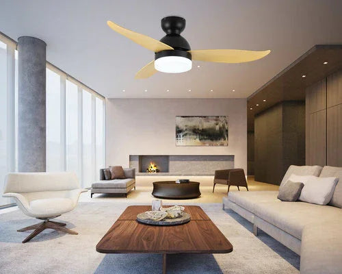 מאוורר תקרה חכם שחור/מייפל MONACO 46'' SMART - אור שי סיטונאות חשמל בע״מ