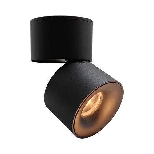 צמוד תקרה צילינדר נפתח שחור LORI 12W אור חם - אור שי סיטונאות חשמל בע״מ