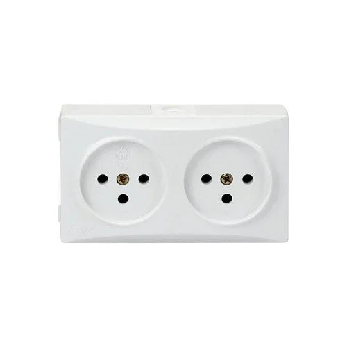 קופסת 2 שקעים על הטיח קומפקטית N-NB2 - אור שי סיטונאות חשמל בע״מ