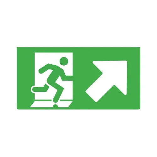 שילוט חירום לבן ירוק - חץ עולה אלכסון ימין TULIP DAL2 3W - אור שי סיטונאות חשמל בע״מ