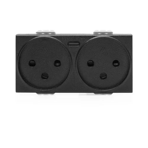 שקע כפול עם מטען USB מהיר אוניברסלי TYPE C PD ניסקו סוויץ' (35052224) - אור שי סיטונאות חשמל בע״מ