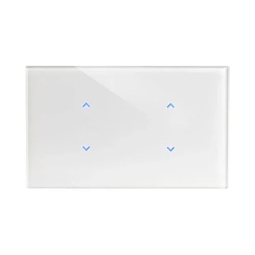 מתג טאץ' חכם ל-2 צלונים זכוכית לבנה 3 מודול ZIGBEE - אור שי סיטונאות חשמל בע״מ