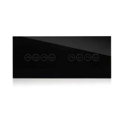 מתג טאץ' חכם ל-4 תריסים זכוכית שחורה 6 מודול WIFI - אור שי סיטונאות חשמל בע״מ