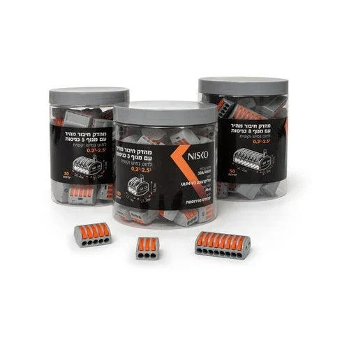 מהדק חיבור מהיר 3 כניסות עם מנוף - 100 יחידות - אור שי סיטונאות חשמל בע״מ