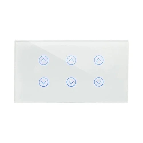 מתג טאץ' חכם ל-3 תריסים זכוכית לבנה 4 מודול ZIGBEE - אור שי סיטונאות חשמל בע״מ